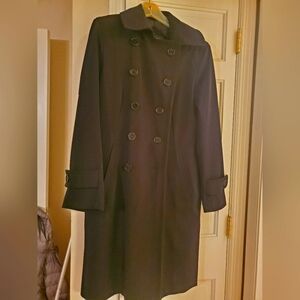 Jones Ny Black Double-Breasted Coat, Size M